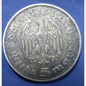 1935 German 5 Mark Silver Coin