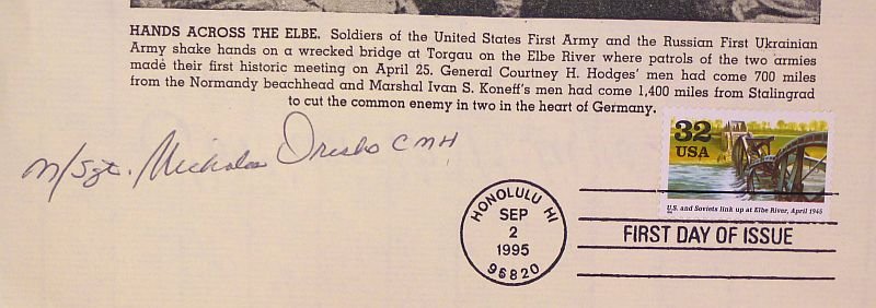 Autograph of WWII Medal of Honor Recipient U.S. Army Master Sergeant Nicholas Oresko — image 2