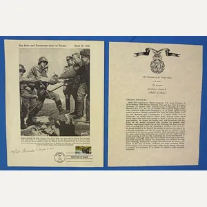 Autograph of WWII Medal of Honor Recipient U.S. Army Master …