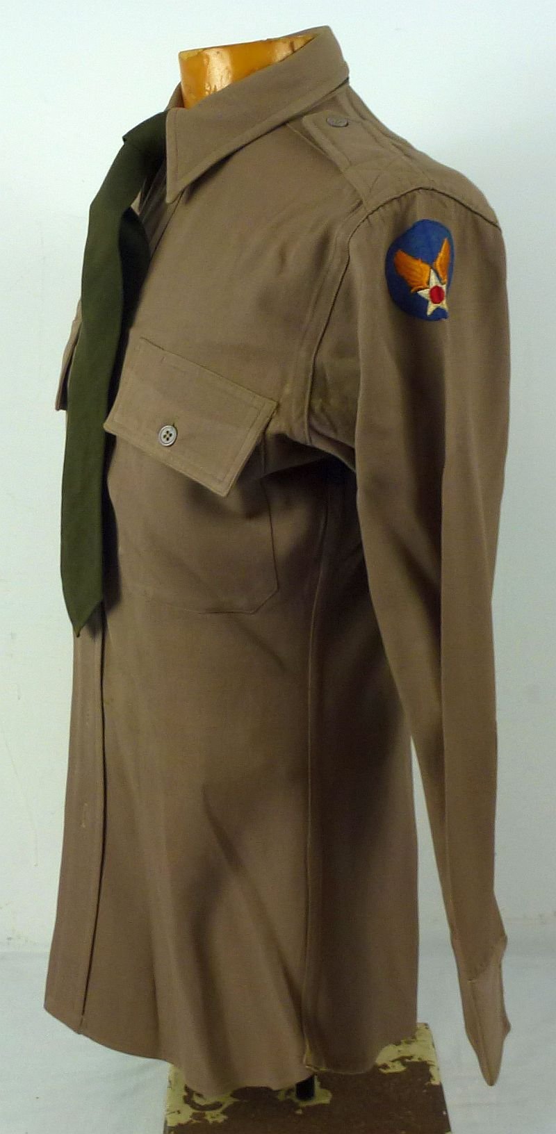WWII U.S. Army Mediterranean Air Force Pilot Tunic, Shirt and Tie with Bullion Patches — image 14