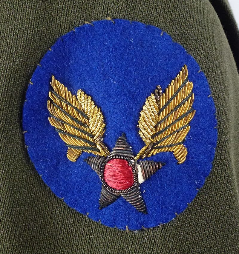 WWII U.S. Army Mediterranean Air Force Pilot Tunic, Shirt and Tie with Bullion Patches — image 5