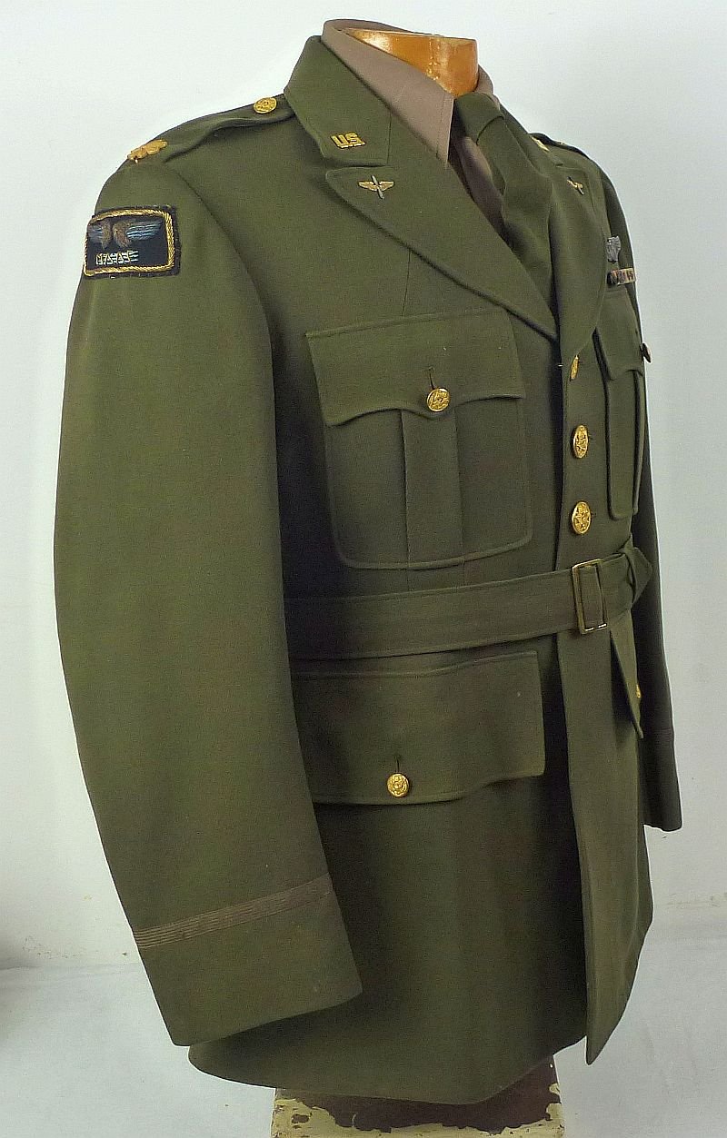 WWII U.S. Army Mediterranean Air Force Pilot Tunic, Shirt and Tie with Bullion Patches — image 7