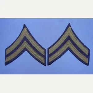 Pair WWII Wool On Wool Corporal Chevrons