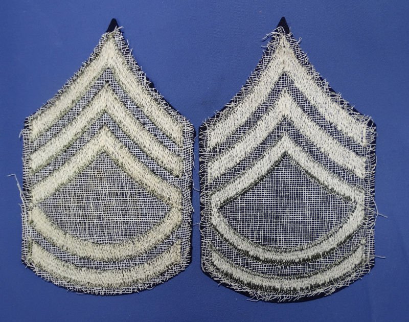 Pair WWII Wool Army Staff Sergeant Chevrons — image 2