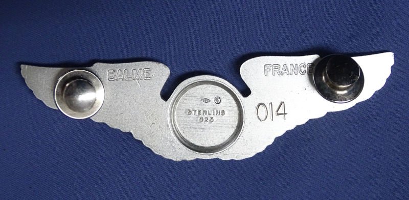 U.S Air Force French Made Aircrew 3 inch Wings – J. Balme France Sterling — image 2