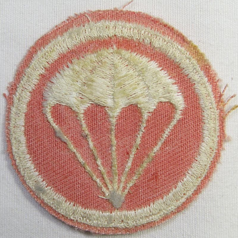 WWII Pink Parachute Troops Cap Patch — image 2