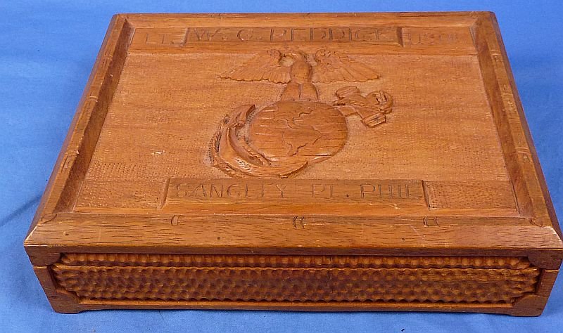 Named U.S. Marine Corps Officer's Philippine Islands Carved Desk Box — image 2