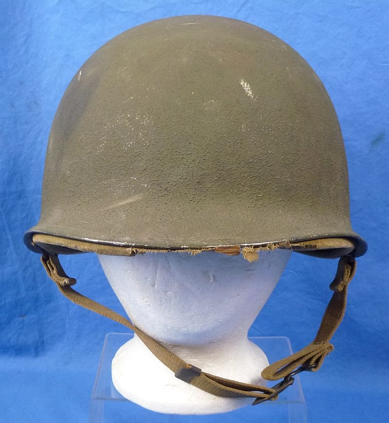 WWII Front Seam Fixed Bale M1 Combat Helmet with Hawley Liner — image 2