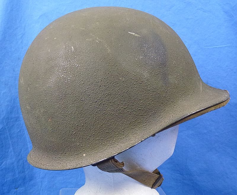 WWII Front Seam Fixed Bale M1 Combat Helmet with Hawley Liner — image 3