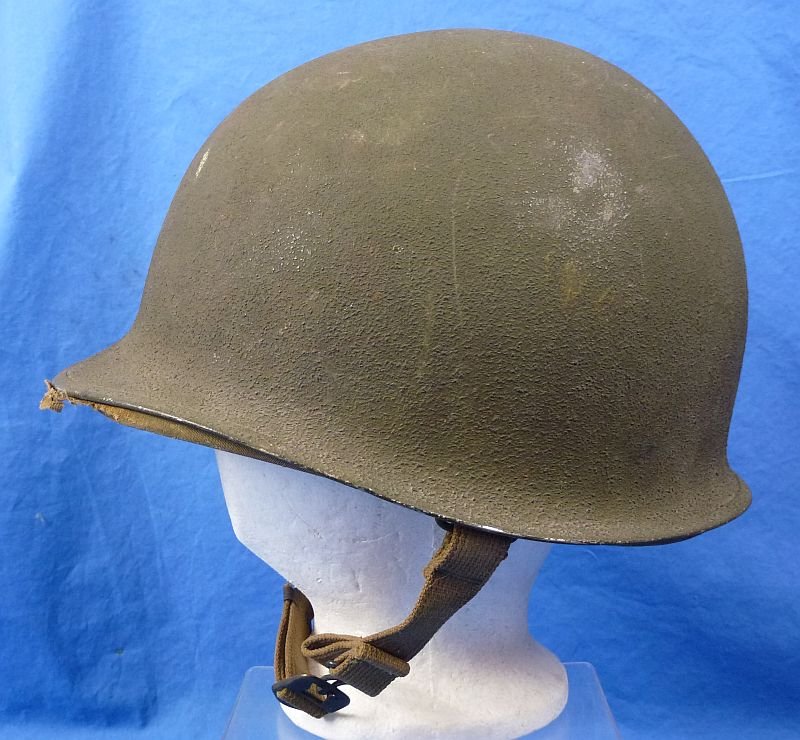 WWII Front Seam Fixed Bale M1 Combat Helmet with Hawley Liner — image 5
