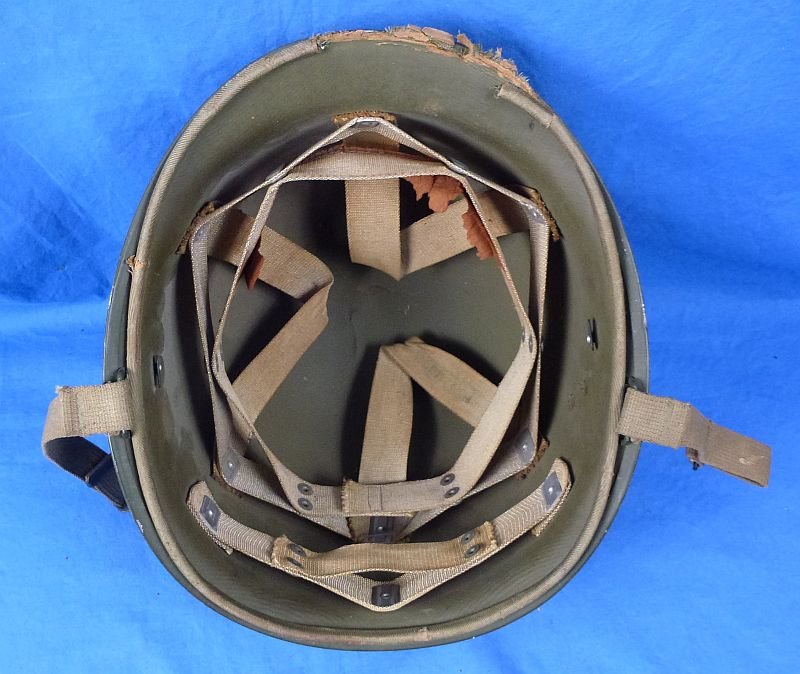 WWII Front Seam Fixed Bale M1 Combat Helmet with Hawley Liner — image 6