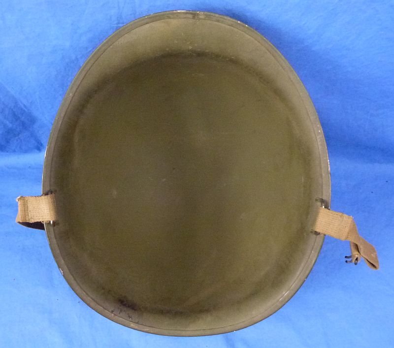 WWII Front Seam Fixed Bale M1 Combat Helmet with Hawley Liner — image 7