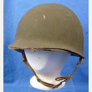 WWII Front Seam Fixed Bale M1 Combat Helmet with Hawley …