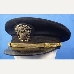 WWII U.S. Navy Officer Visor Cap from 'Submarine Base Pearl …