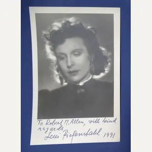 Leni Riefensthal WWII German Film Maker Autographed Photo 3-1/2 x …