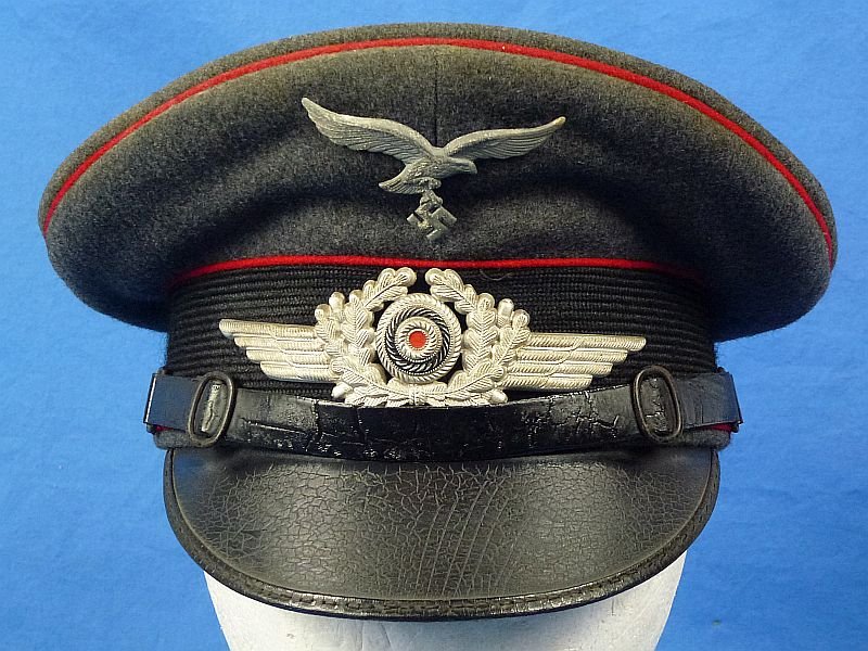 WWII Luftwaffe Flak EM/NCO Visor Cap — image 2