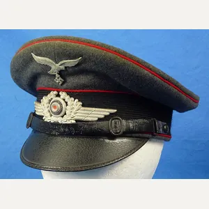 WWII Luftwaffe Flak EM/NCO Visor Cap