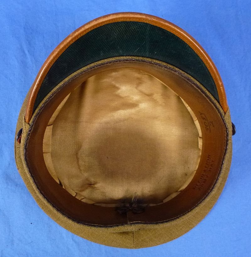 WWI Army Officer Visor Cap with Rain Cover — image 14