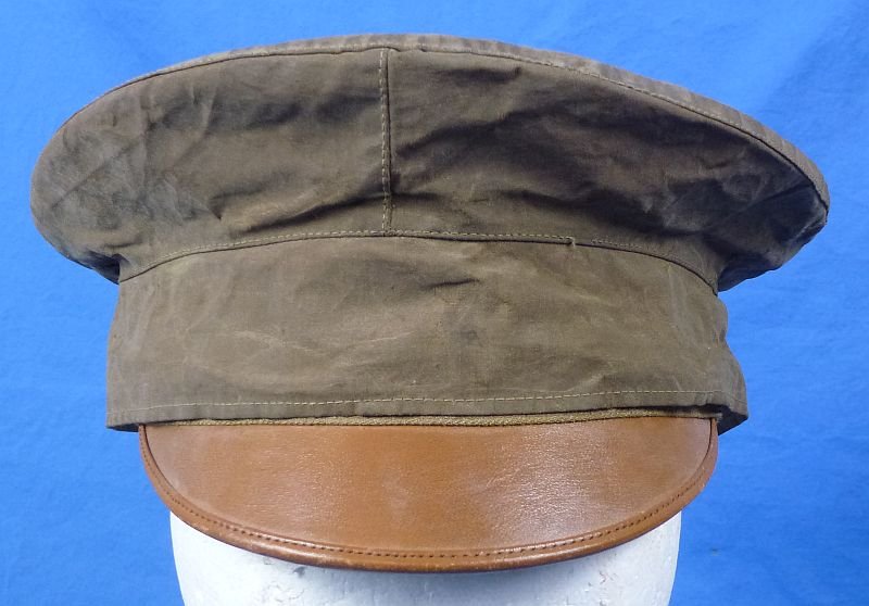 WWI Army Officer Visor Cap with Rain Cover — image 2