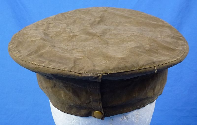 WWI Army Officer Visor Cap with Rain Cover — image 4