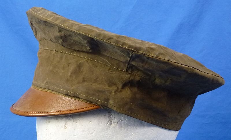 WWI Army Officer Visor Cap with Rain Cover — image 5