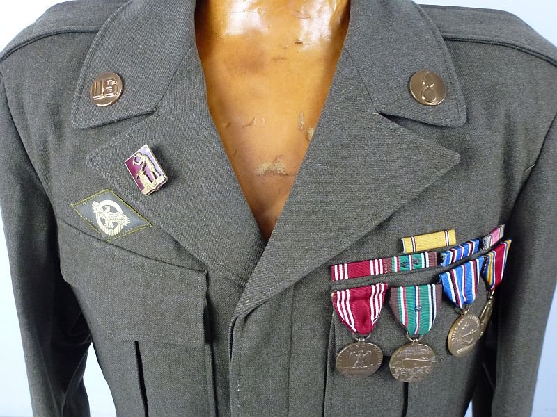WWII Third Army / ETO HQ 302nd Ordnance Regiment Ike Jacket with Medals — image 2