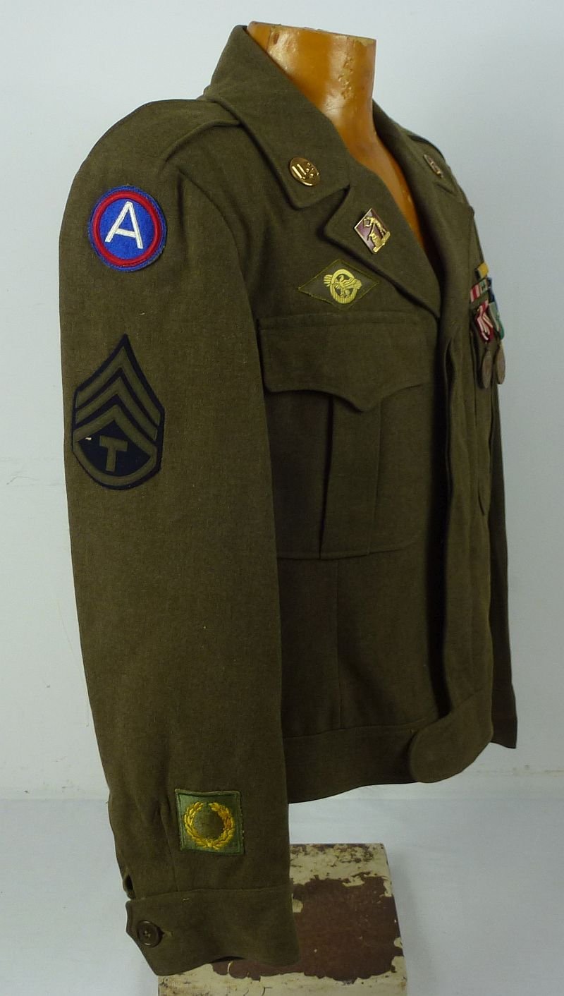 WWII Third Army / ETO HQ 302nd Ordnance Regiment Ike Jacket with Medals — image 7