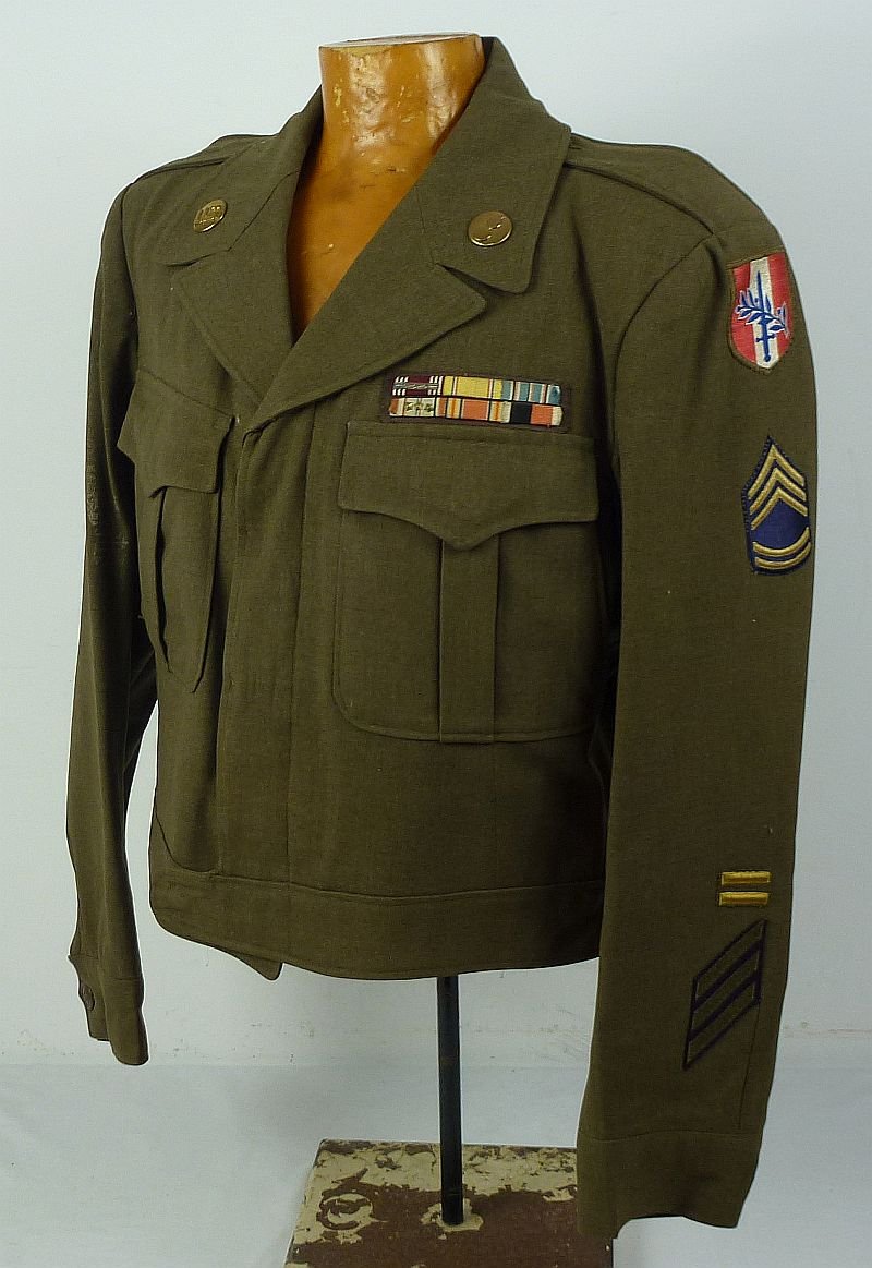 WWII 13th Airborne Division / Austrian Occupation Forces Ordnance Technical Sergeant Ike Jacket with Laundry Mark — image 2