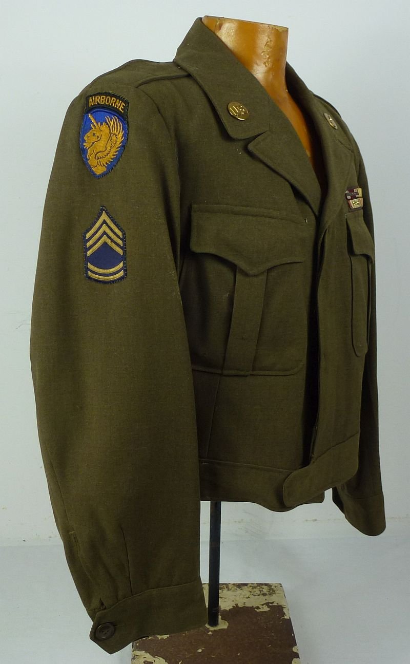 WWII 13th Airborne Division / Austrian Occupation Forces Ordnance Technical Sergeant Ike Jacket with Laundry Mark — image 7