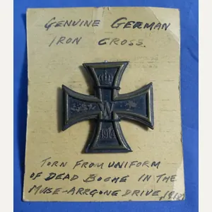 WWI German Iron Cross 'Torn From Uniform of Dead Boche …