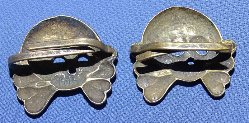 Pair Panzer Collar Tab Skull Insignia — image 2