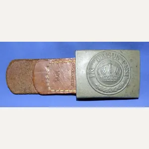 WWI Bavarian Enlisted Belt Buckle With 1916 Dated Tab