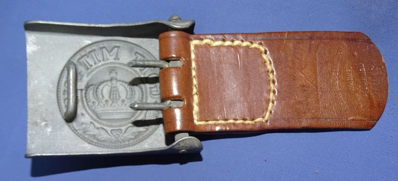 WWI German Enlisted Belt Buckle With Leather Tab Dated 1916 — image 2
