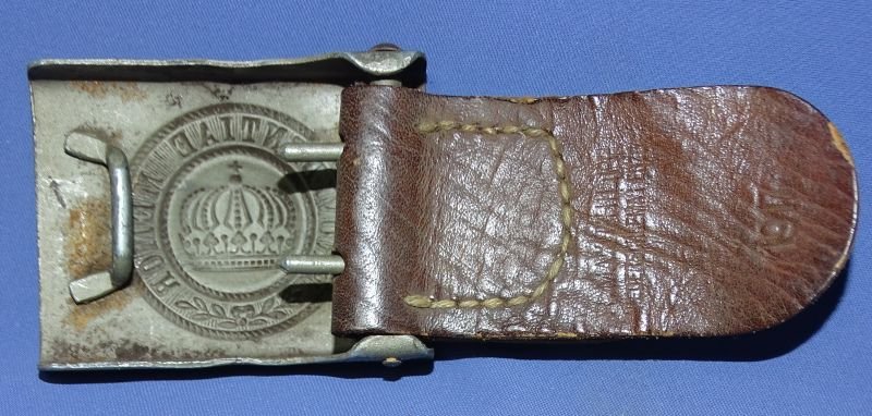 WWI Saxon Enlisted Belt Buckle With 1917 Dated Tab — image 3