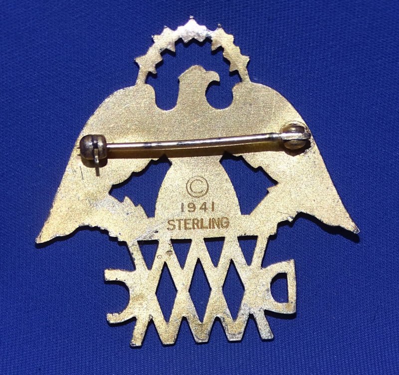 WWII MASS Womens Defense Corps Sterling Hat Badge — image 2