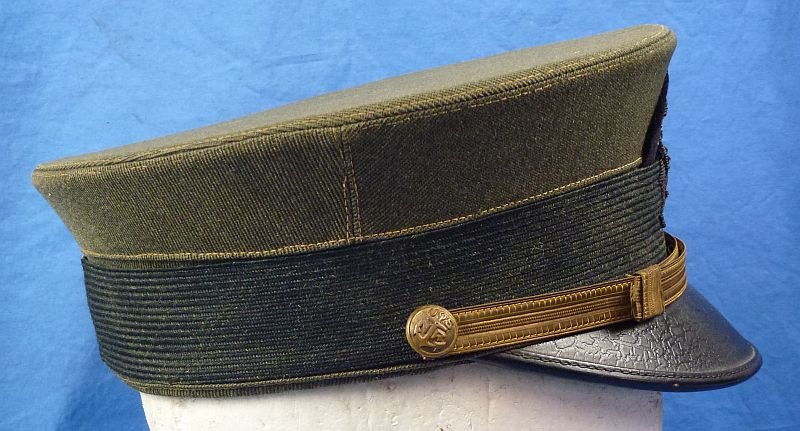 WWI U.S. Navy Aviator Green Bell Crown Officer Visor Cap — image 3