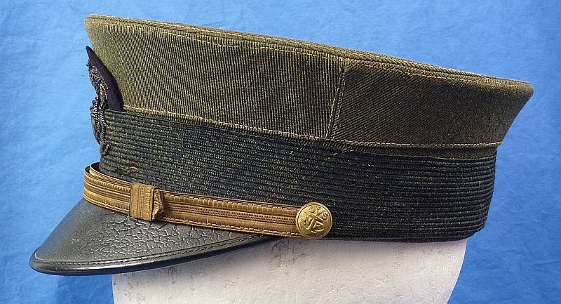 WWI U.S. Navy Aviator Green Bell Crown Officer Visor Cap — image 5