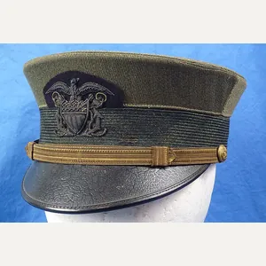 WWI U.S. Navy Aviator Green Bell Crown Officer Visor Cap