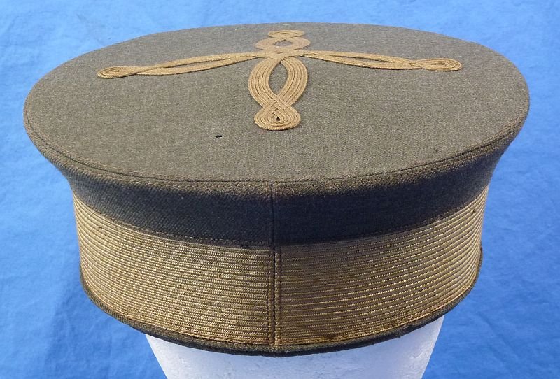 Named WWI U.S. Marine Corps Officer Green Bell Crown Visor Cap — image 4