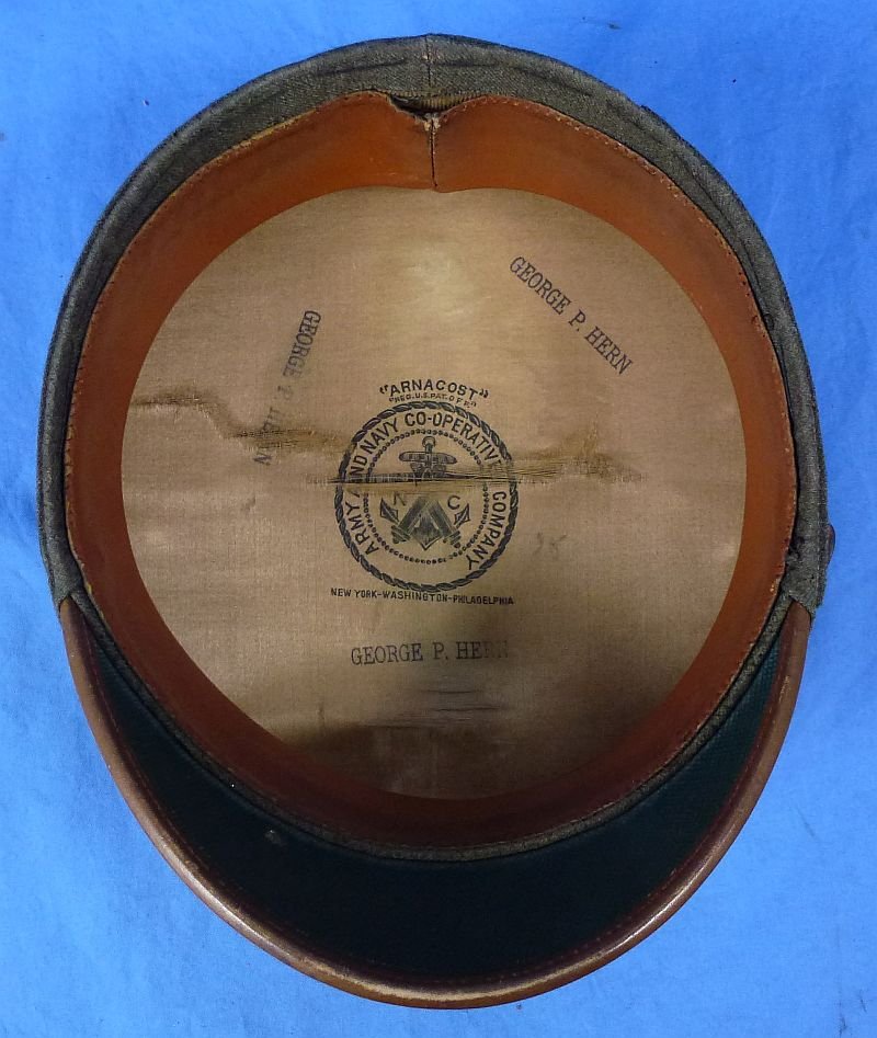 Named WWI U.S. Marine Corps Officer Green Bell Crown Visor Cap — image 8