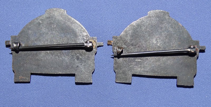 Pair First Style WWI Tank Corps Officer's Collar Insignia — image 2