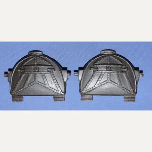 Pair First Style WWI Tank Corps Officer's Collar Insignia