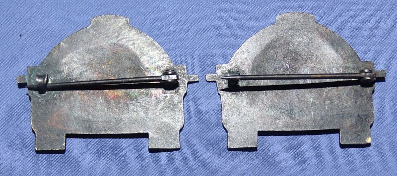 Pair WWI First Style Tank Corps Officer's Collar Insignia — image 2