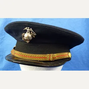 Named WWII U.S. Marine Corps Officer Visor Cap by Hilborn …
