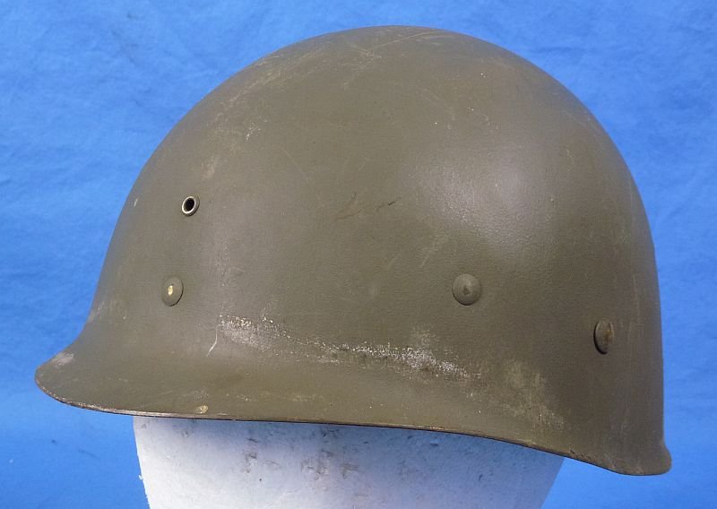 WWII Front Seam Swivel Bale M1 Combat Helmet with Laundry Mark — image 10