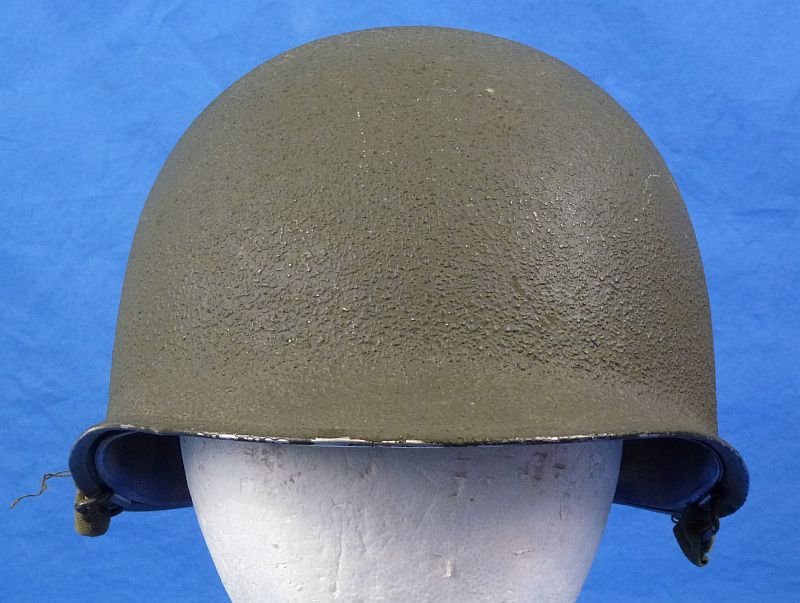 WWII Front Seam Swivel Bale M1 Combat Helmet with Laundry Mark — image 2