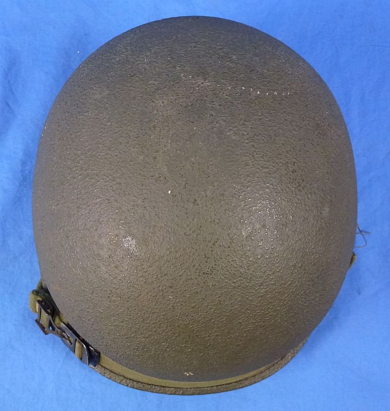 WWII Front Seam Swivel Bale M1 Combat Helmet with Laundry Mark — image 7