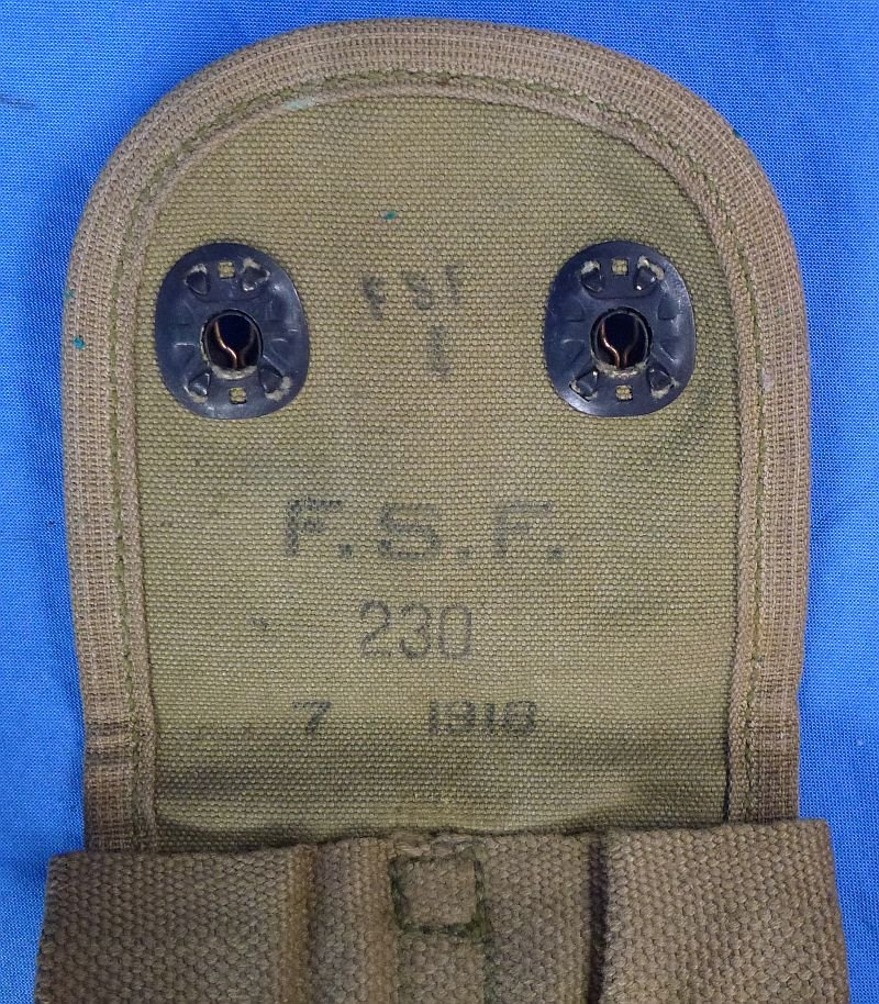 1942 Dated Boyt Pistol Holster on Belt with 1918 Dated Ammunition Pouch — image 4