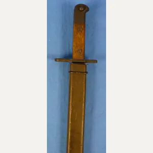 Late WWII Japanese Arisaka Rifle Bayonet With Wood Scabbard