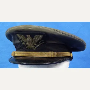 WWII U.S. Navy Technical Advisor Gray Visor Cap